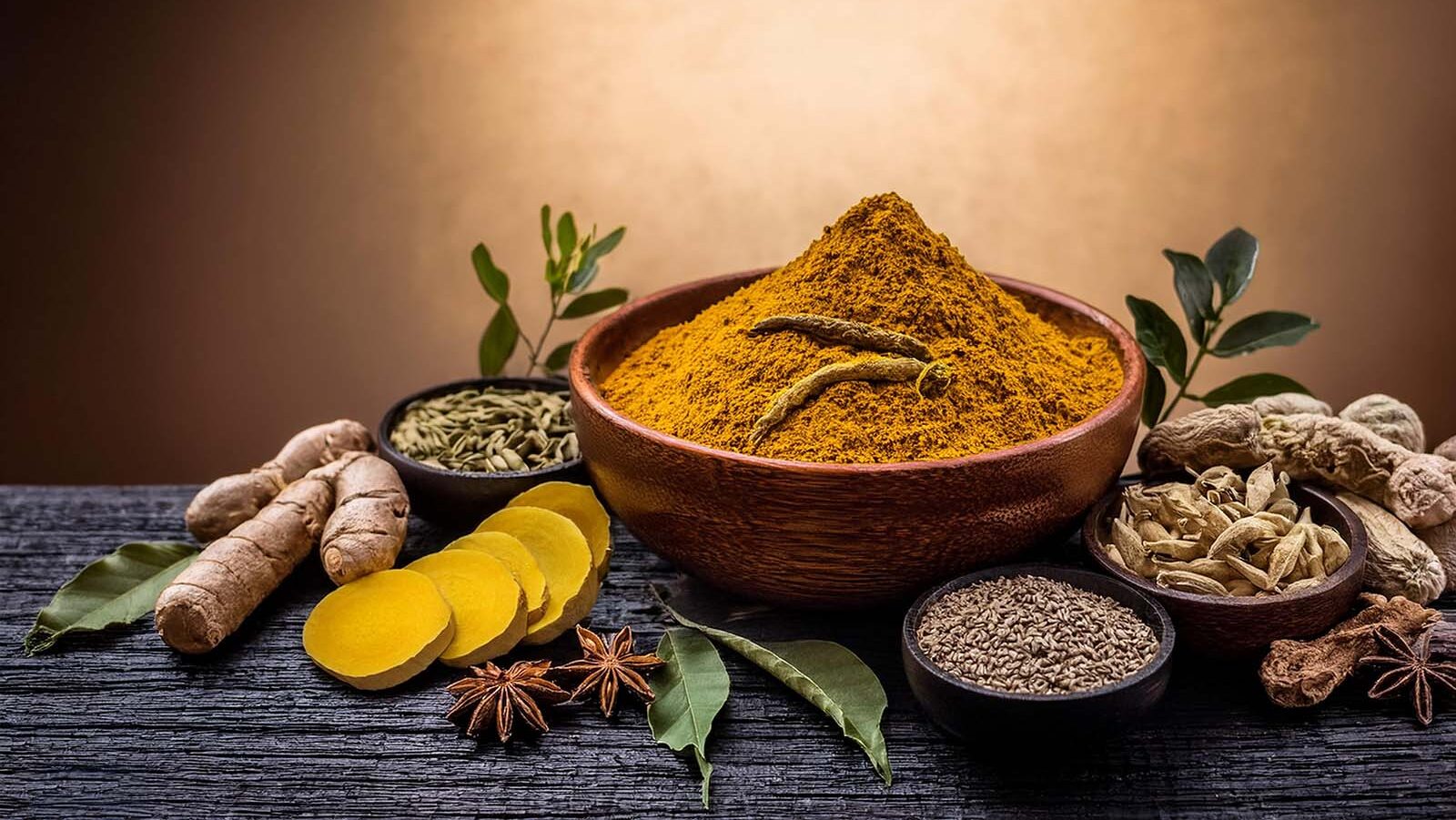 Natural herbs Ashwagandha, Turmeric, Guggul, Shallaki, Ginger, Nirgundi
