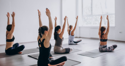 yoga group classes inside gym